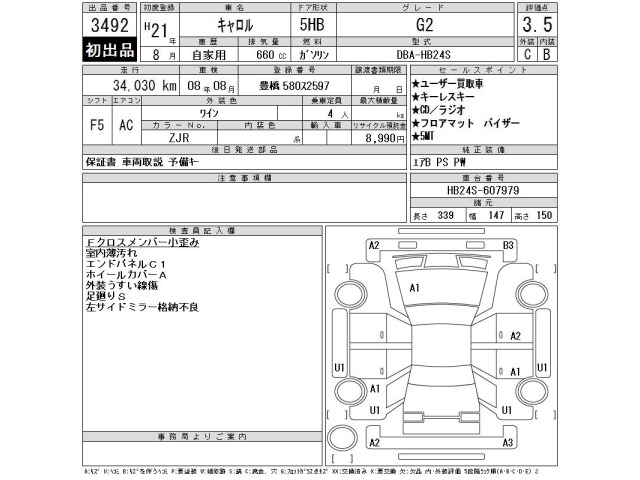 Mazda CAROL 2009 8048980-2