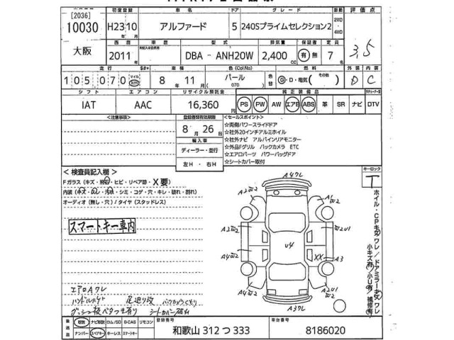 Toyota ALPHARD 2011 8209814-2