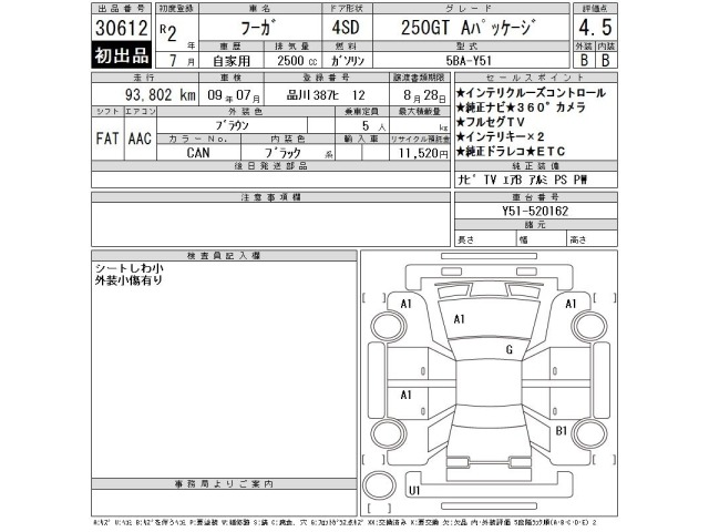 Nissan FUGA 2020 8234940-2