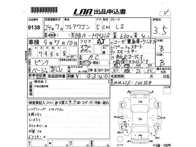 Mazda FLAIR WAGON 2012 8258118-2
