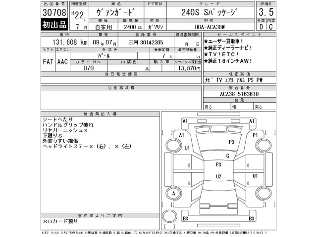 Toyota VANGUARD 2010 8255064-2