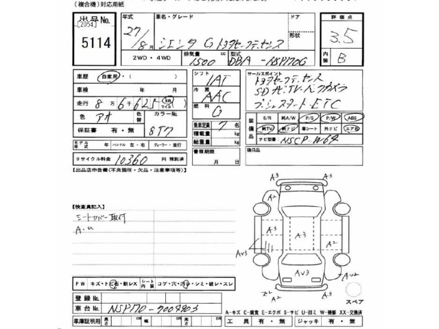 Toyota SIENTA 2015 8268530-2
