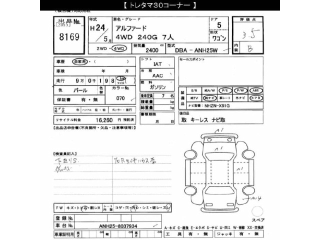 Toyota ALPHARD 2012 8462184-2