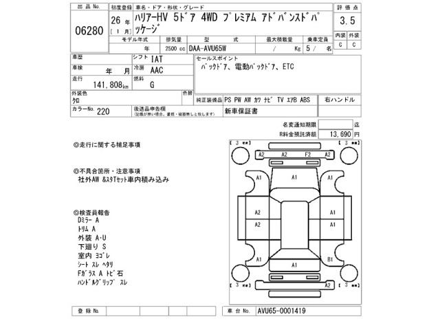 Toyota HARRIER 2014 8514996-2
