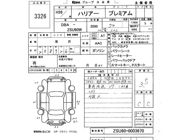 Toyota HARRIER 2014 8603047-2