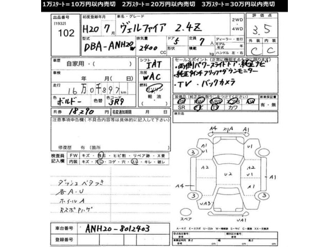Toyota VELLFIRE 2008 8622749-2