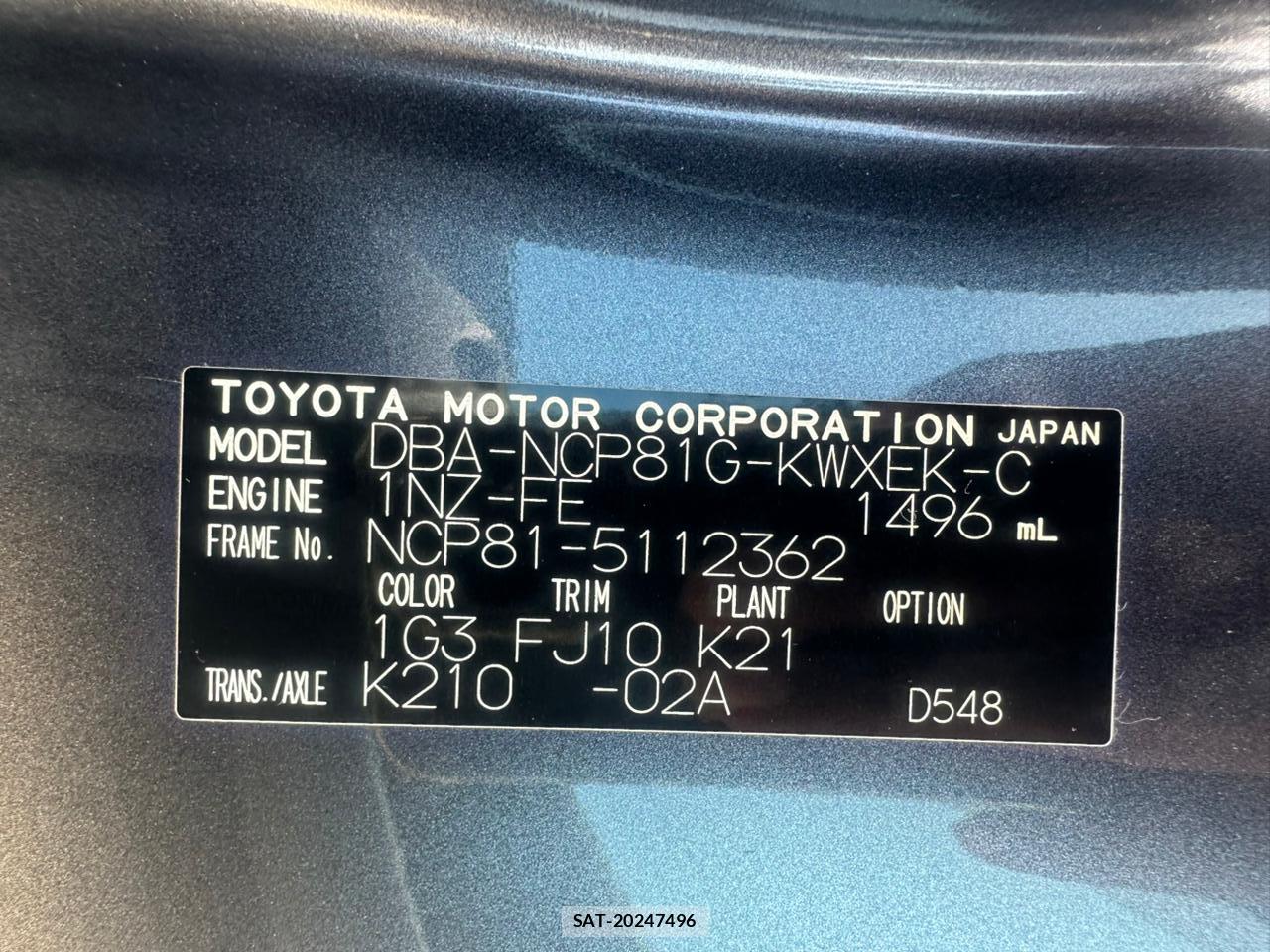 Toyota SIENTA 2009-12 7610993-35