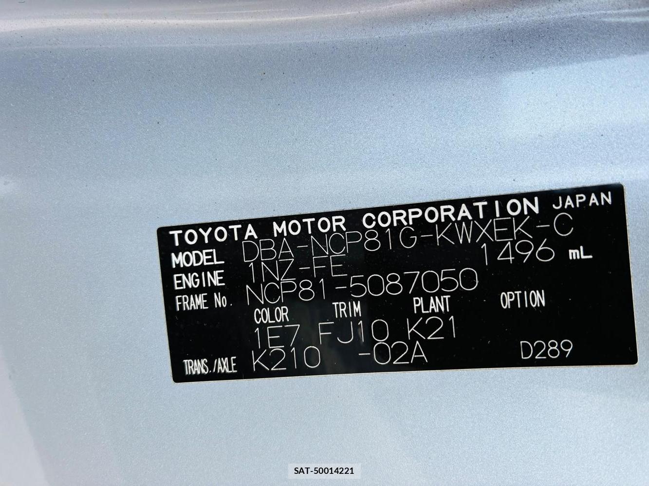 Toyota SIENTA 2009-01 7974300-38