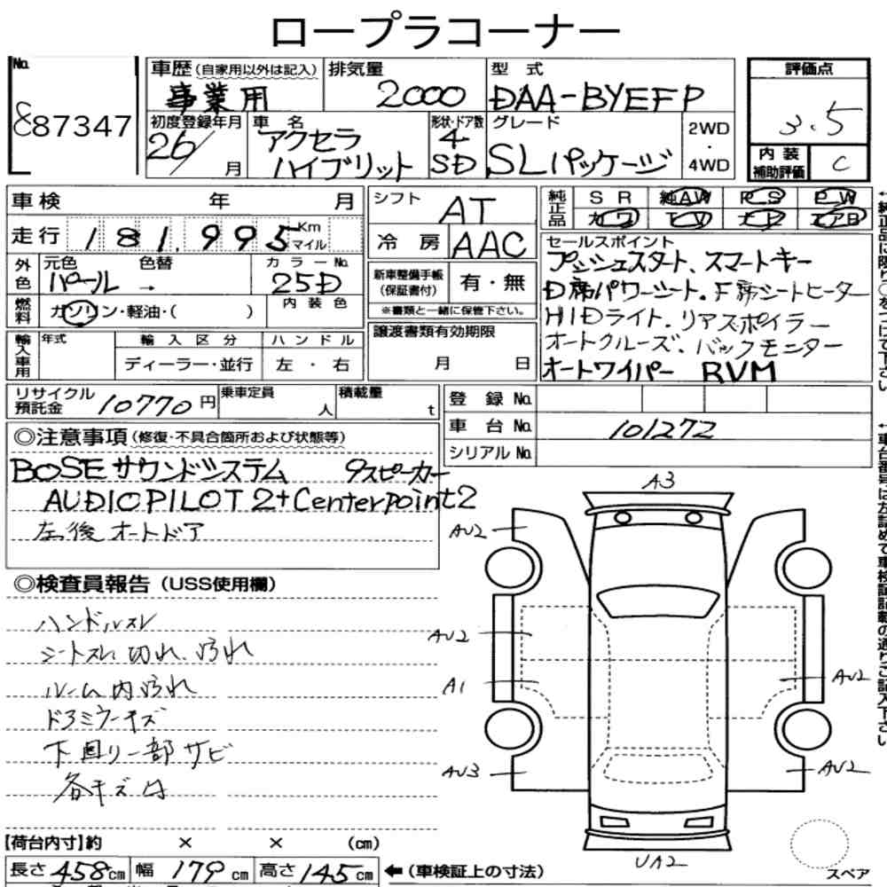 Mazda AXELA HYBRID 2014 6931640-6