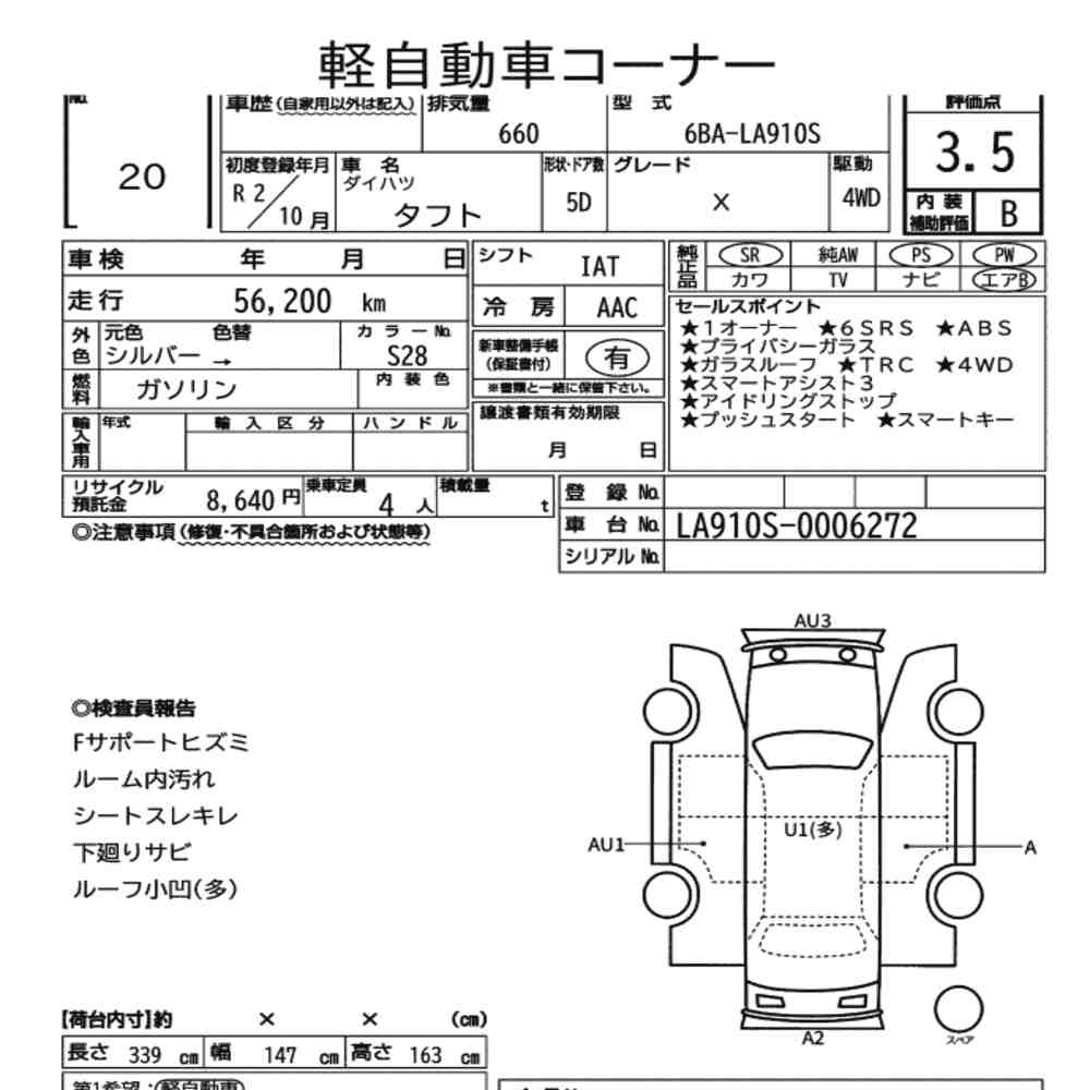 Daihatsu TAFT 2020 8298399-6