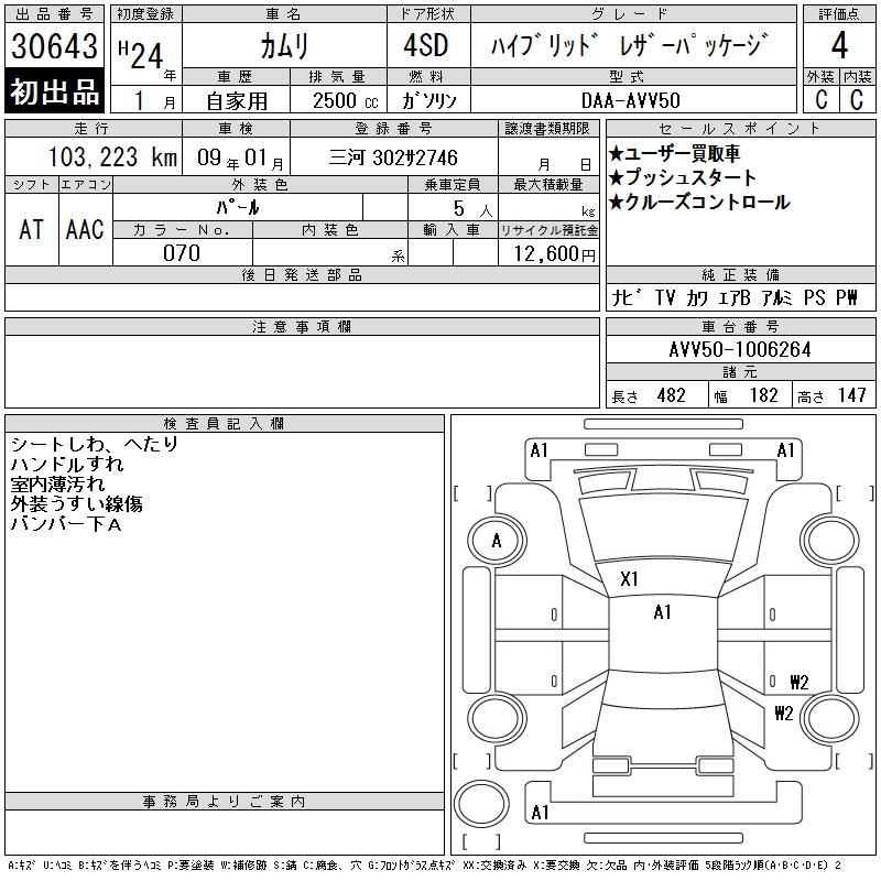 Toyota CAMRY 2012 445300-2
