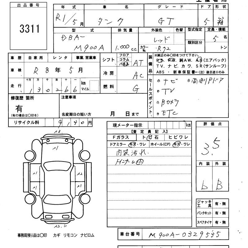 Toyota TANK 2019 447268-2
