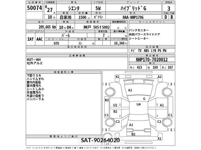 Toyota SIENTA 2015 8764369-2